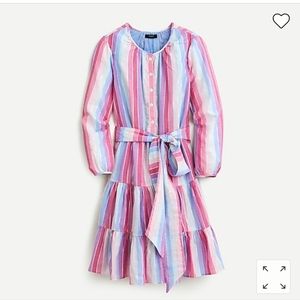 J. Crew Striped dress, Size: M, Color: Pink, Blue, Silver